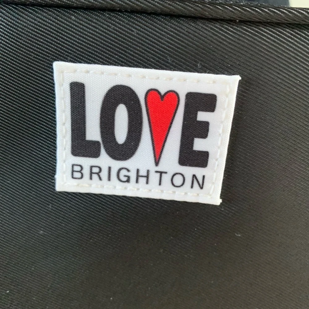Love Essentials Cross‎ Body Bag - Brighton Black with Heart Strap